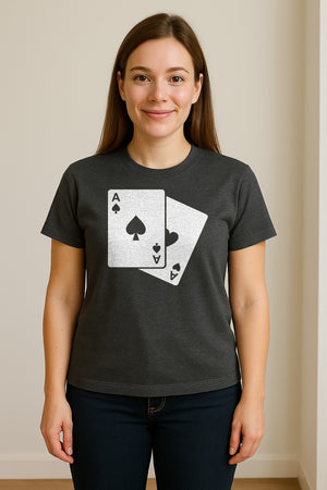 Ace of Spades T-Shirt, Playing Card Graphic for Poker Fans, Game Night and Casino Party Outfits