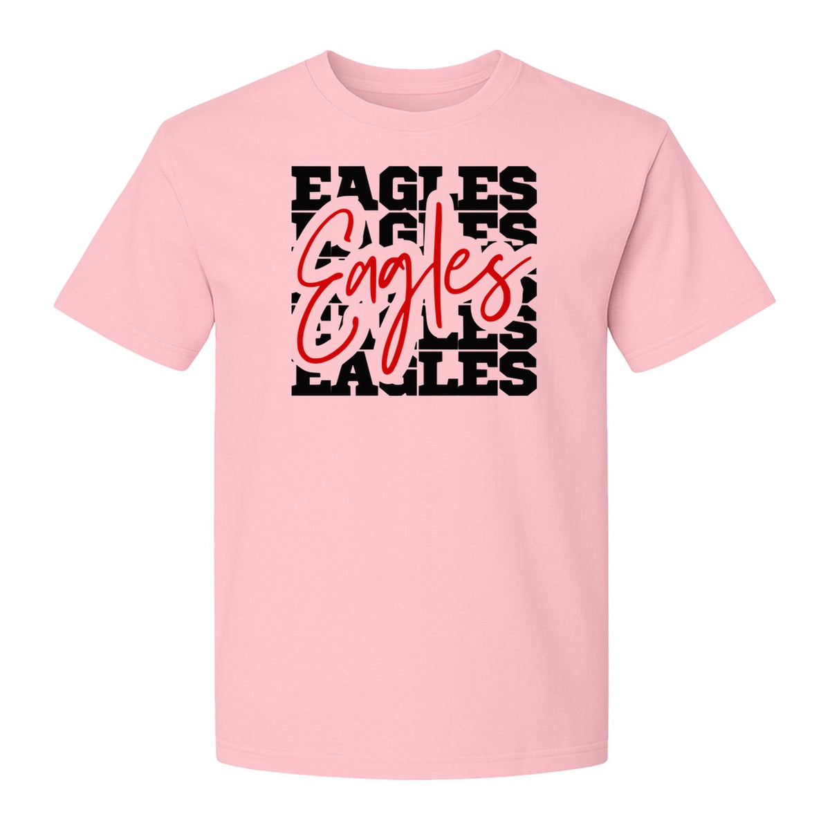 Eagles Mascot T-Shirt, Bold Stacked Graphic for School Spirit Fans and Team Events