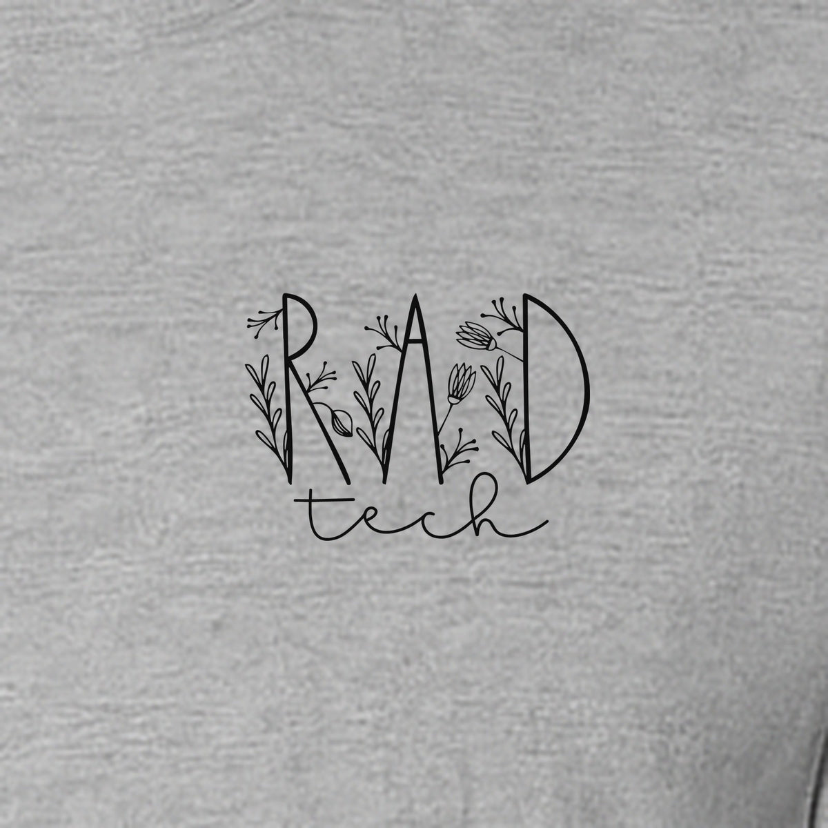 Rad Tech T-Shirt, Botanical Left Chest Radiology Technologist Gift for X-Ray Staff