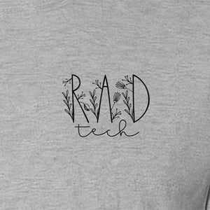 Rad Tech T-Shirt, Botanical Left Chest Radiology Technologist Gift for X-Ray Staff