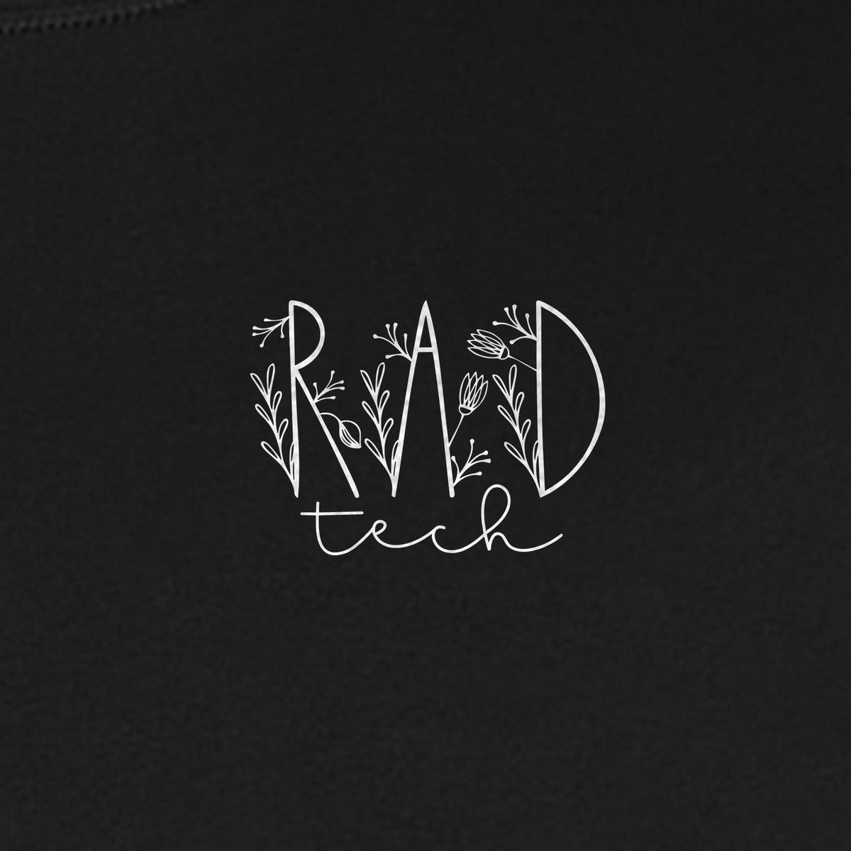 Rad Tech T-Shirt, Botanical Left Chest Radiology Technologist Gift for X-Ray Staff
