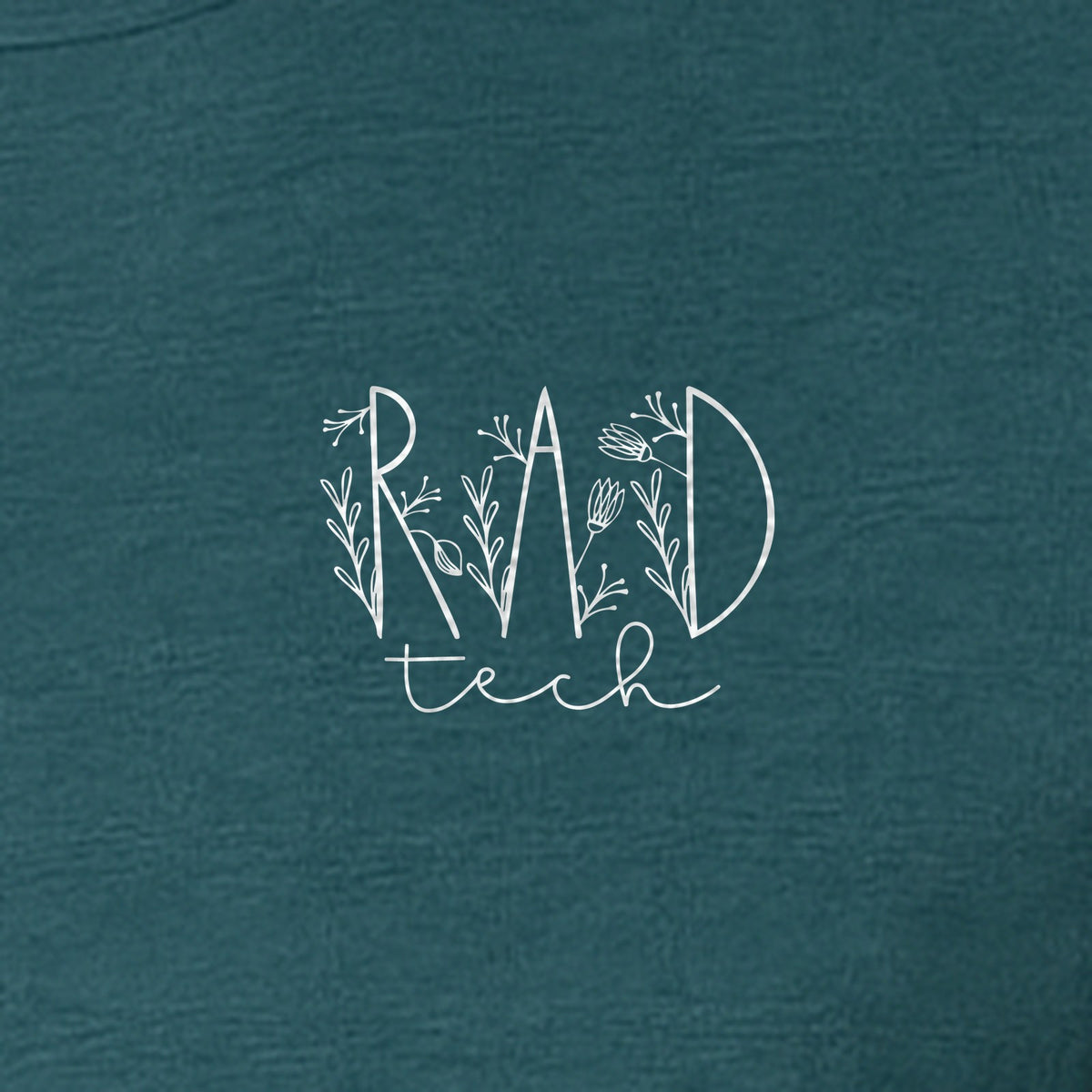 Rad Tech T-Shirt, Botanical Left Chest Radiology Technologist Gift for X-Ray Staff