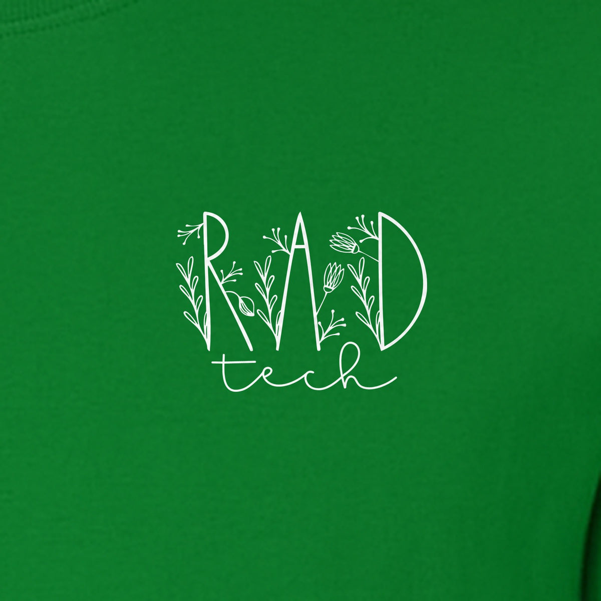 Rad Tech T-Shirt, Botanical Left Chest Radiology Technologist Gift for X-Ray Staff