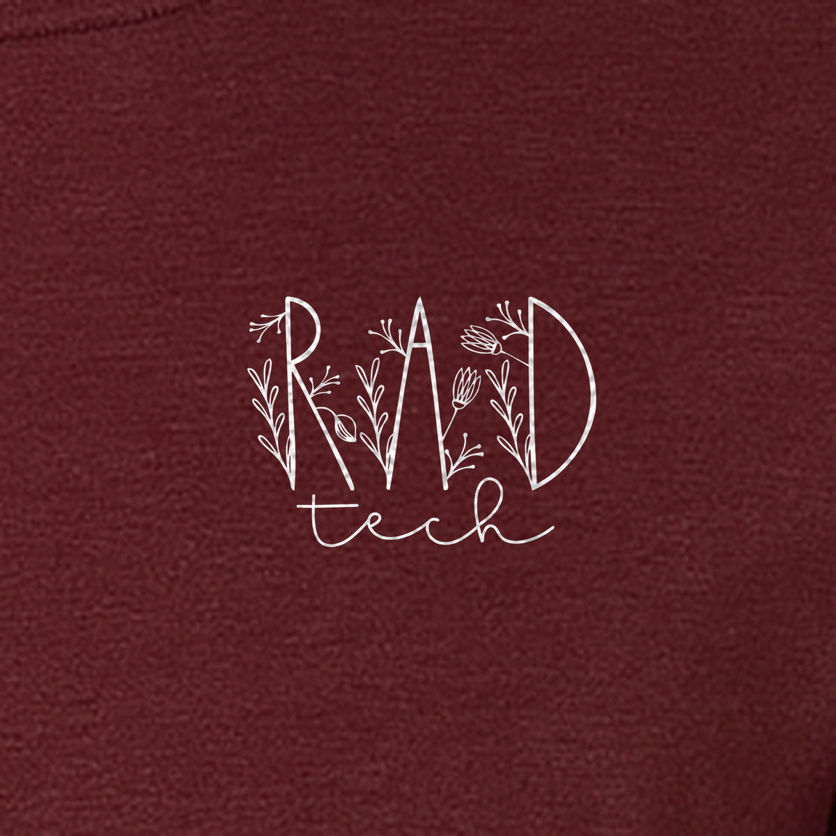 Rad Tech T-Shirt, Botanical Left Chest Radiology Technologist Gift for X-Ray Staff