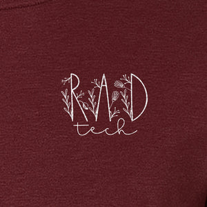 Rad Tech T-Shirt, Botanical Left Chest Radiology Technologist Gift for X-Ray Staff