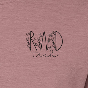 Rad Tech T-Shirt, Botanical Left Chest Radiology Technologist Gift for X-Ray Staff