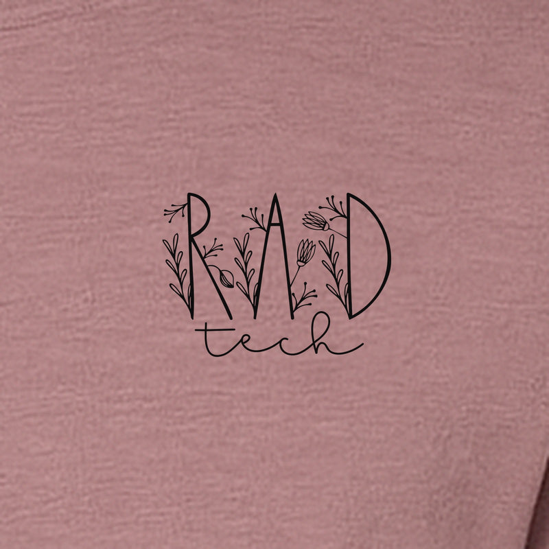 Rad Tech T-Shirt, Botanical Left Chest Radiology Technologist Gift for X-Ray Staff