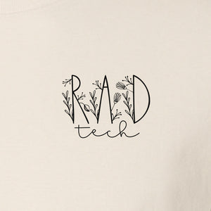 Rad Tech T-Shirt, Botanical Left Chest Radiology Technologist Gift for X-Ray Staff