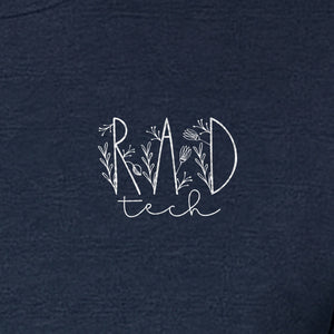 Rad Tech T-Shirt, Botanical Left Chest Radiology Technologist Gift for X-Ray Staff