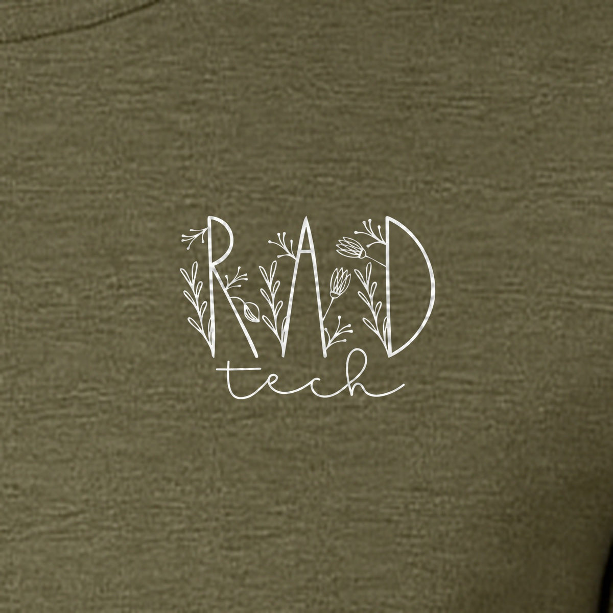 Rad Tech T-Shirt, Botanical Left Chest Radiology Technologist Gift for X-Ray Staff