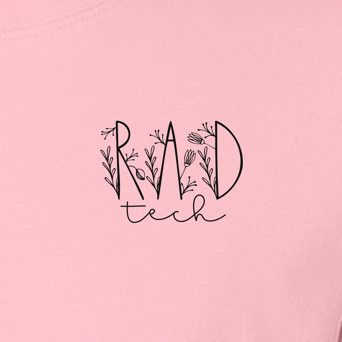 Rad Tech T-Shirt, Botanical Left Chest Radiology Technologist Gift for X-Ray Staff