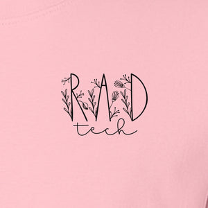 Rad Tech T-Shirt, Botanical Left Chest Radiology Technologist Gift for X-Ray Staff