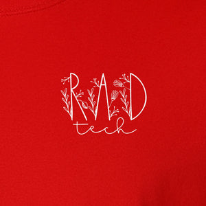 Rad Tech T-Shirt, Botanical Left Chest Radiology Technologist Gift for X-Ray Staff