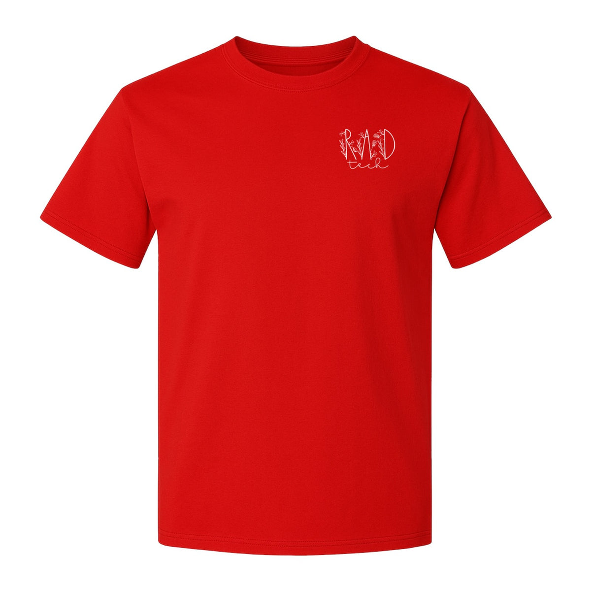 Rad Tech T-Shirt, Botanical Left Chest Radiology Technologist Gift for X-Ray Staff
