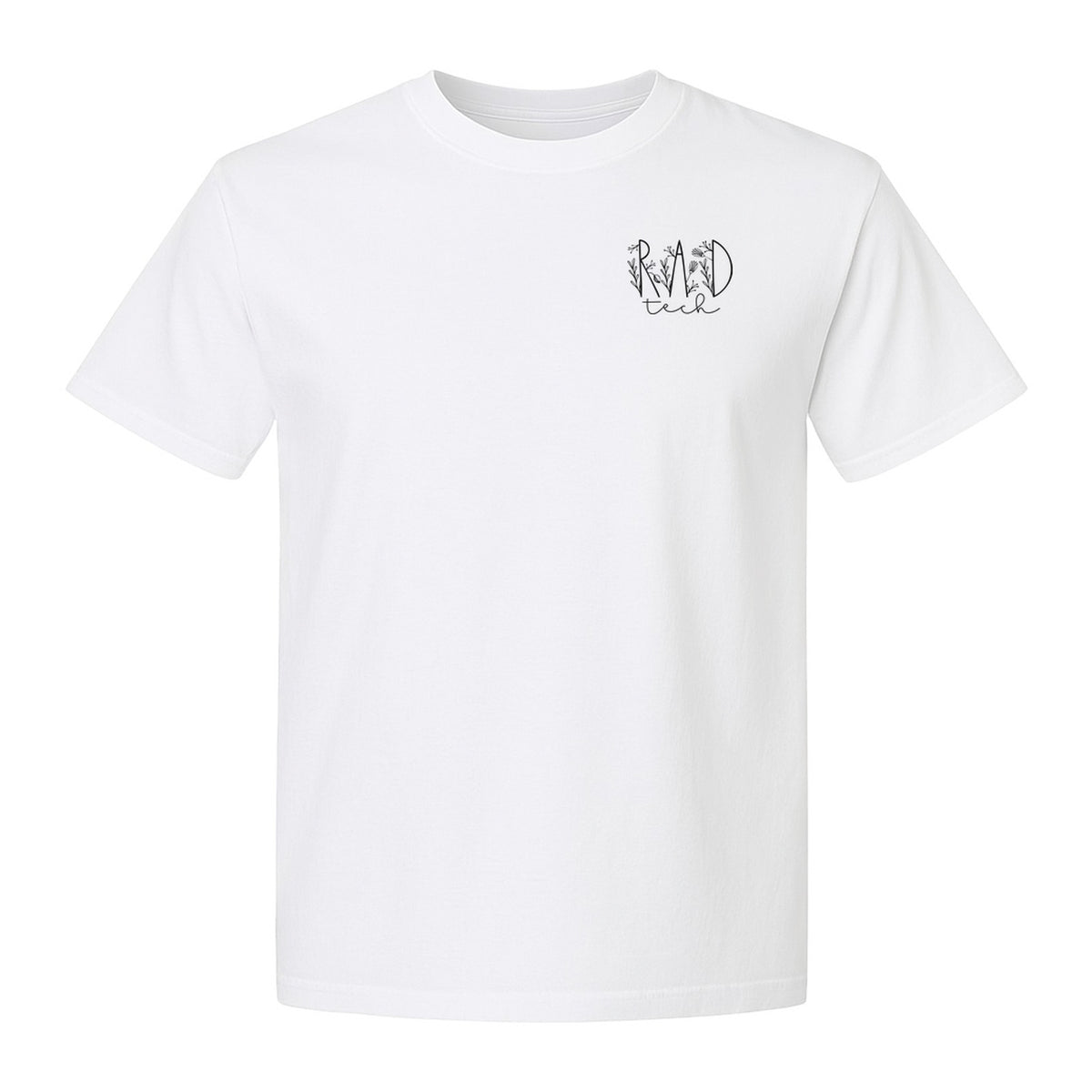 Rad Tech T-Shirt, Botanical Left Chest Radiology Technologist Gift for X-Ray Staff