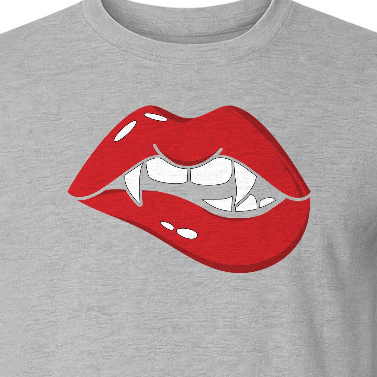 Vampire Lips T-Shirt, Spooky Fang Graphic for Halloween Parties and Gothic Style Fans