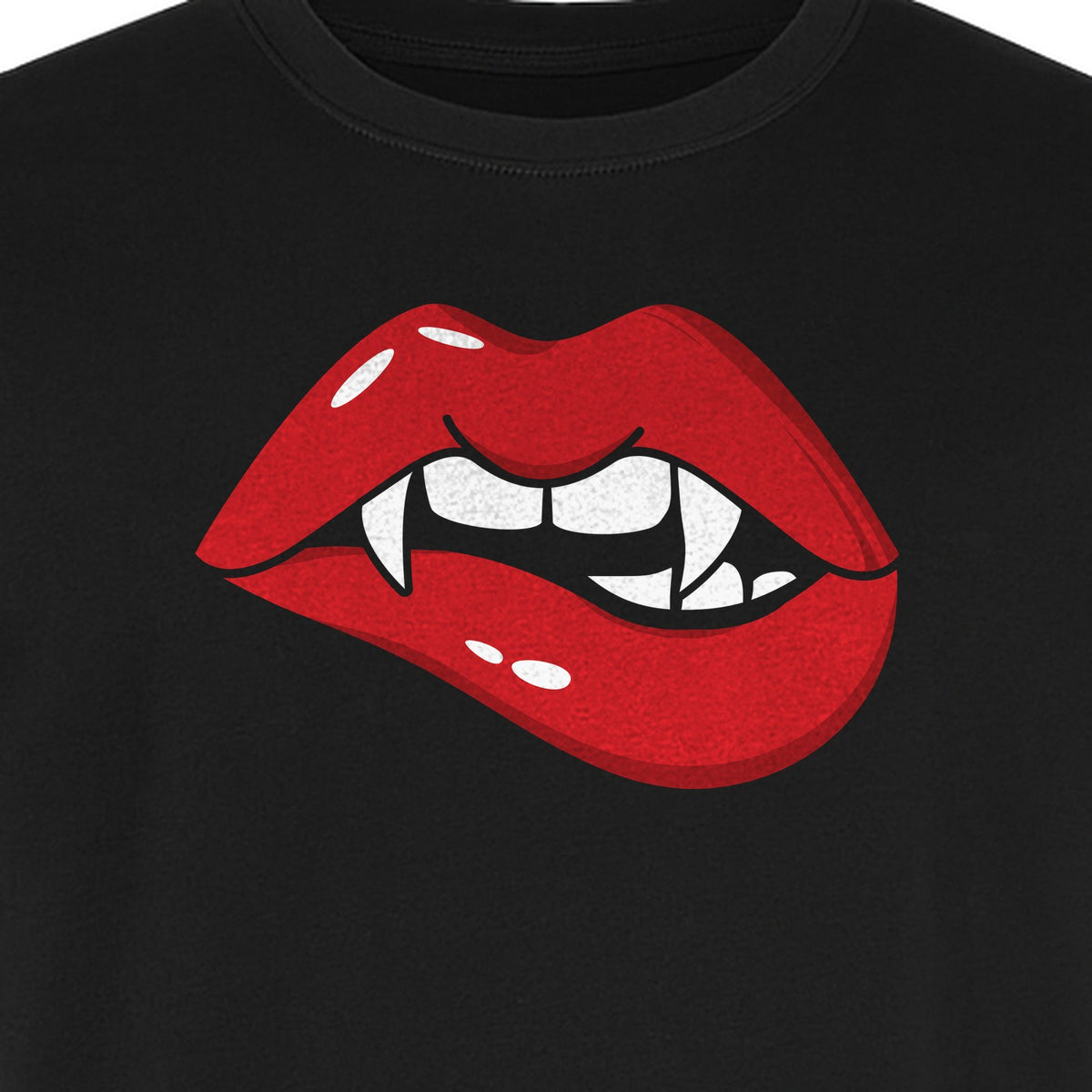 Vampire Lips T-Shirt, Spooky Fang Graphic for Halloween Parties and Gothic Style Fans