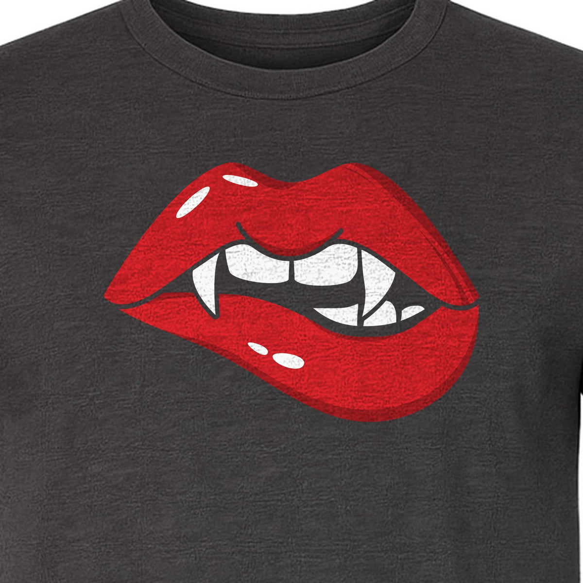 Vampire Lips T-Shirt, Spooky Fang Graphic for Halloween Parties and Gothic Style Fans