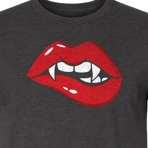 Vampire Lips T-Shirt, Spooky Fang Graphic for Halloween Parties and Gothic Style Fans