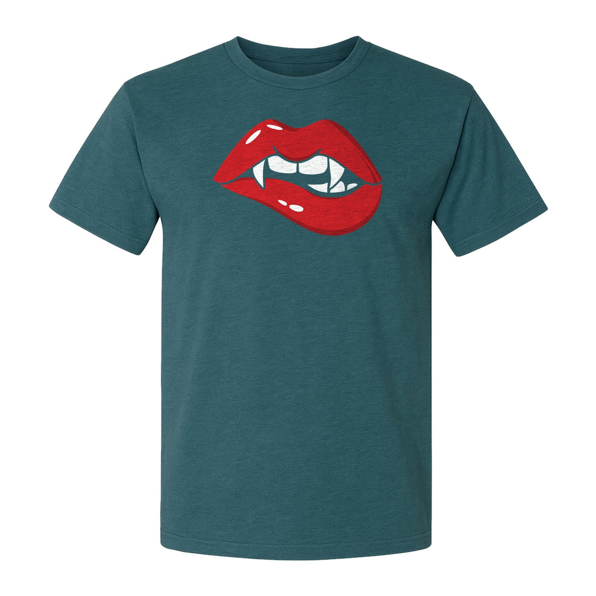 Vampire Lips T-Shirt, Spooky Fang Graphic for Halloween Parties and Gothic Style Fans