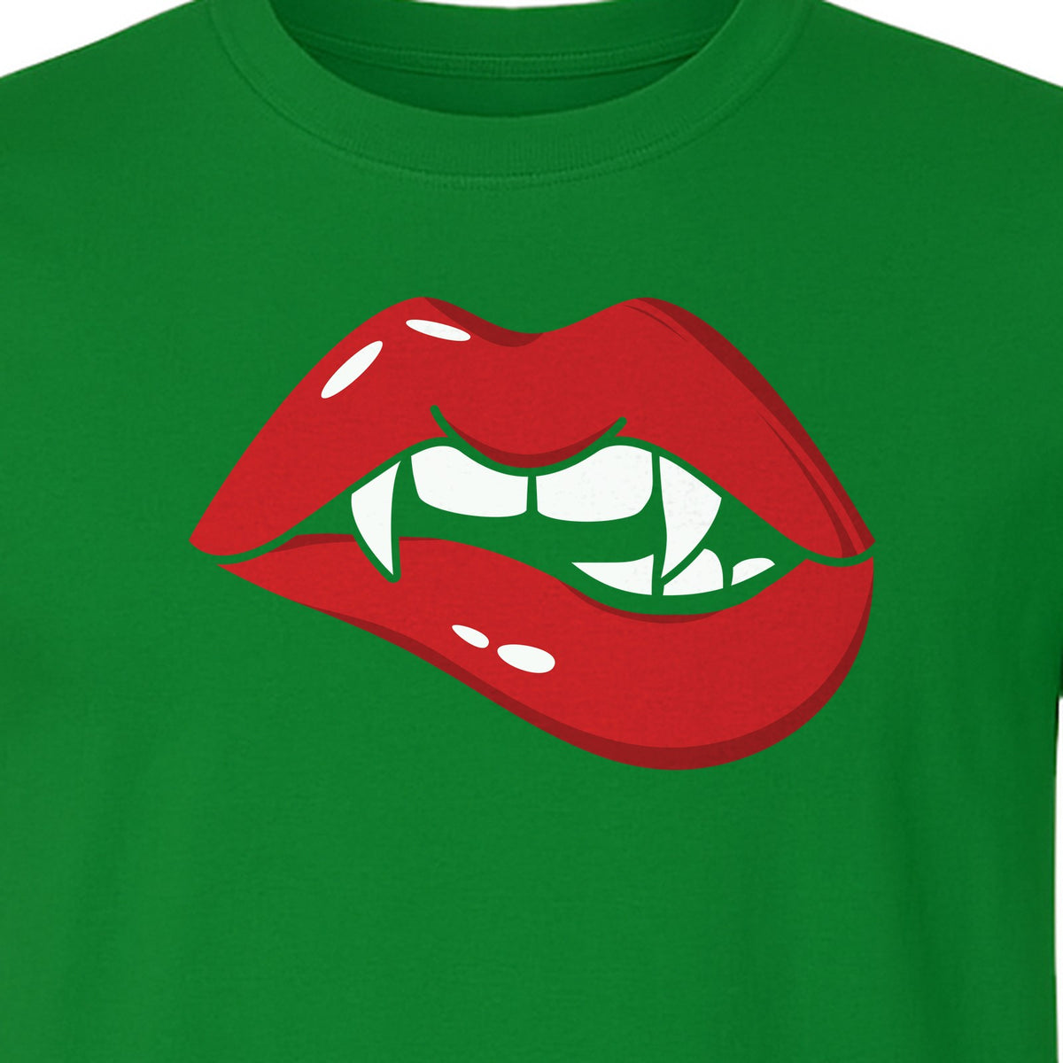 Vampire Lips T-Shirt, Spooky Fang Graphic for Halloween Parties and Gothic Style Fans