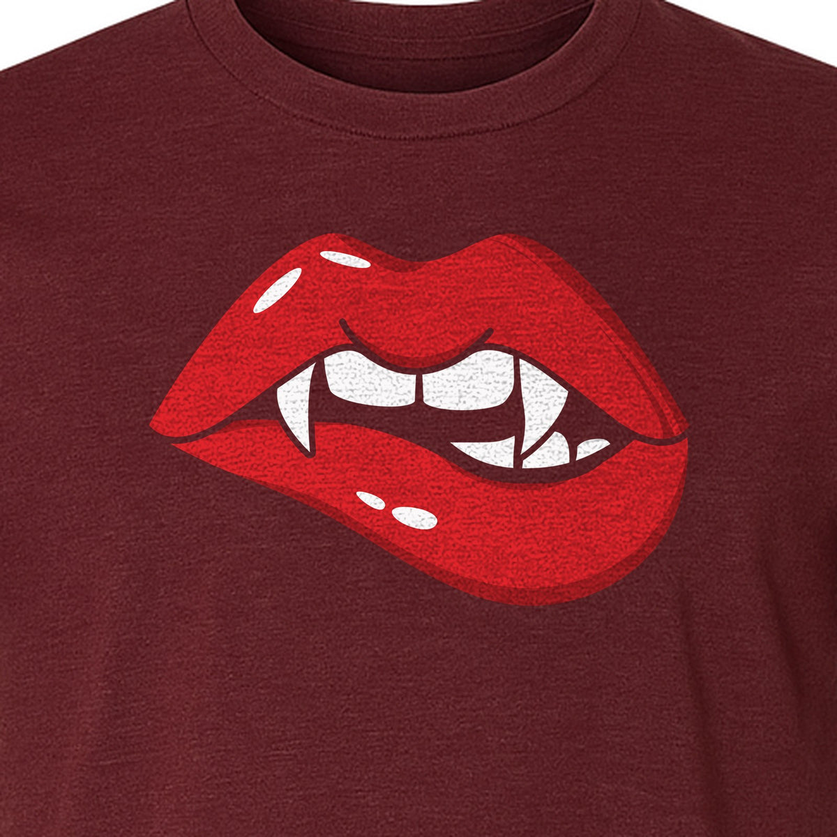 Vampire Lips T-Shirt, Spooky Fang Graphic for Halloween Parties and Gothic Style Fans