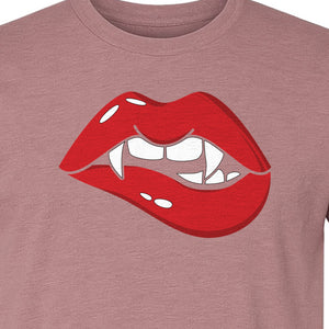 Vampire Lips T-Shirt, Spooky Fang Graphic for Halloween Parties and Gothic Style Fans