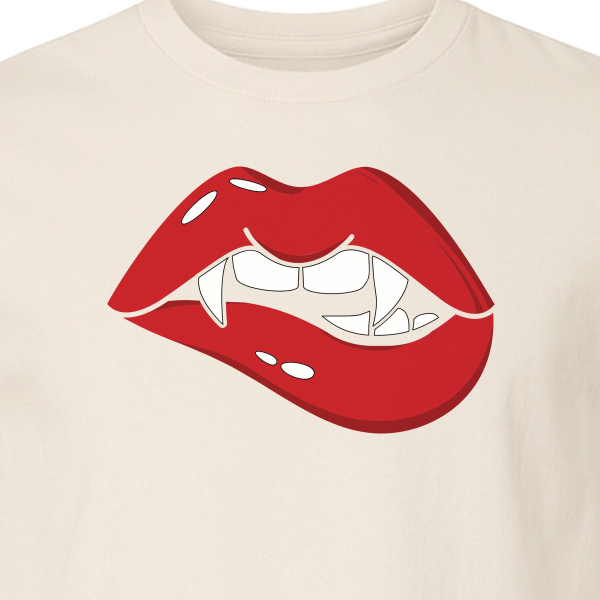 Vampire Lips T-Shirt, Spooky Fang Graphic for Halloween Parties and Gothic Style Fans