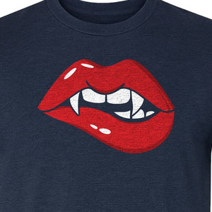 Vampire Lips T-Shirt, Spooky Fang Graphic for Halloween Parties and Gothic Style Fans