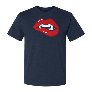 Vampire Lips T-Shirt, Spooky Fang Graphic for Halloween Parties and Gothic Style Fans