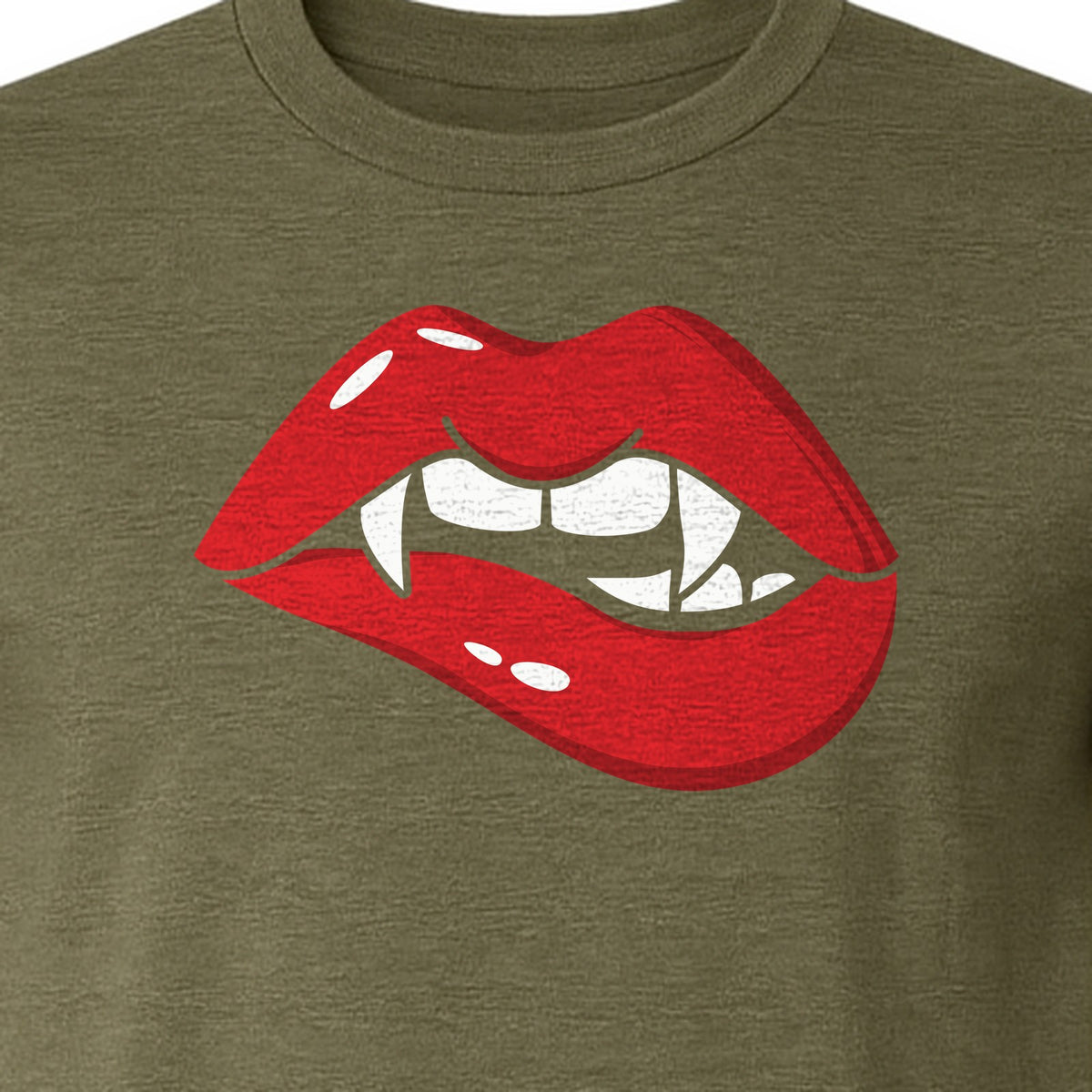 Vampire Lips T-Shirt, Spooky Fang Graphic for Halloween Parties and Gothic Style Fans