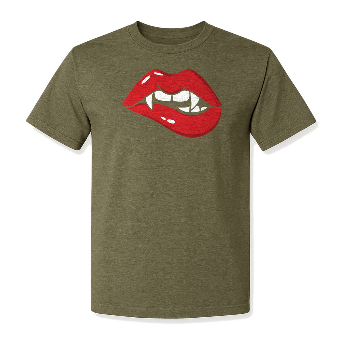 Vampire Lips T-Shirt, Spooky Fang Graphic for Halloween Parties and Gothic Style Fans