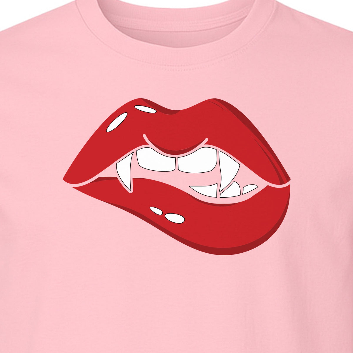 Vampire Lips T-Shirt, Spooky Fang Graphic for Halloween Parties and Gothic Style Fans