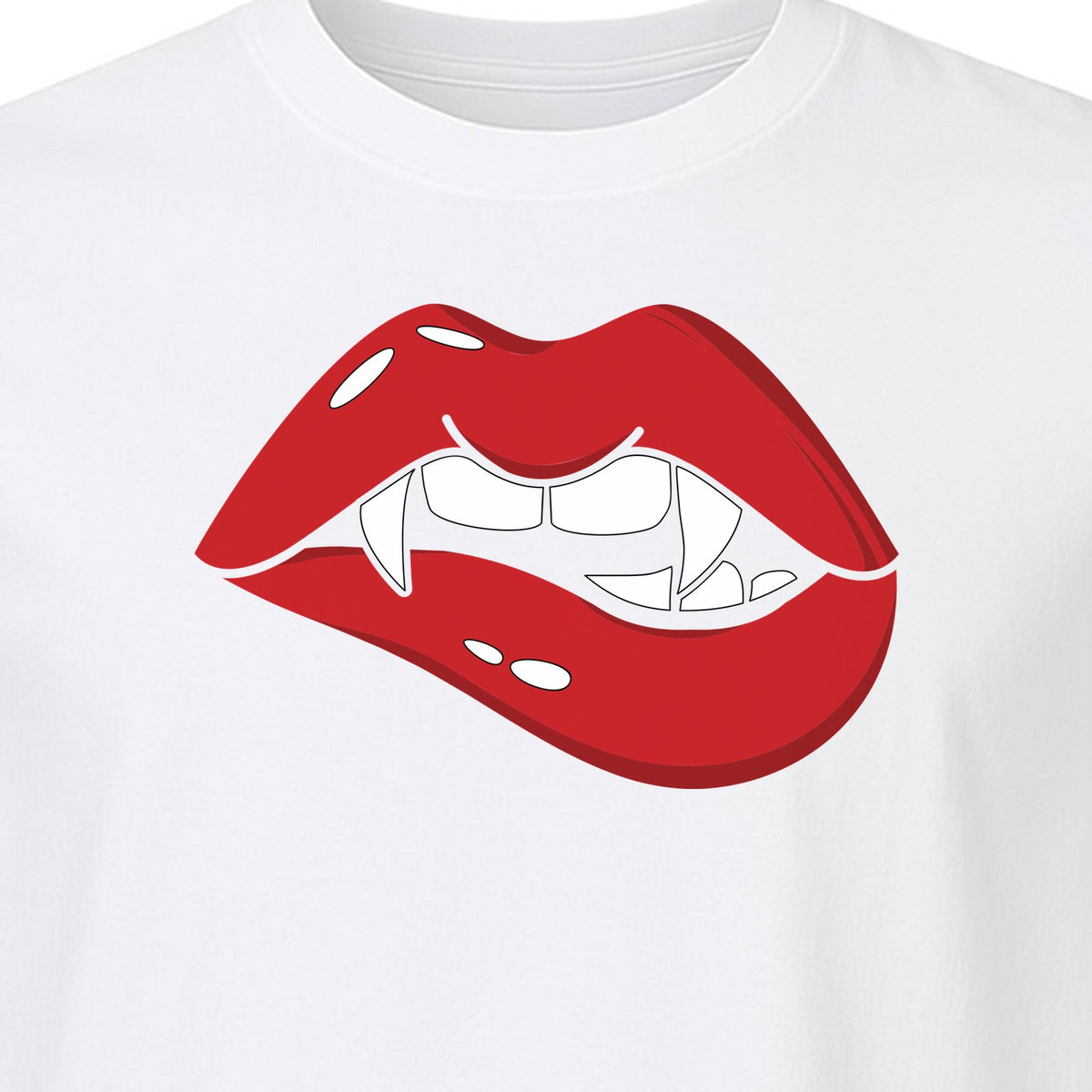 Vampire Lips T-Shirt, Spooky Fang Graphic for Halloween Parties and Gothic Style Fans