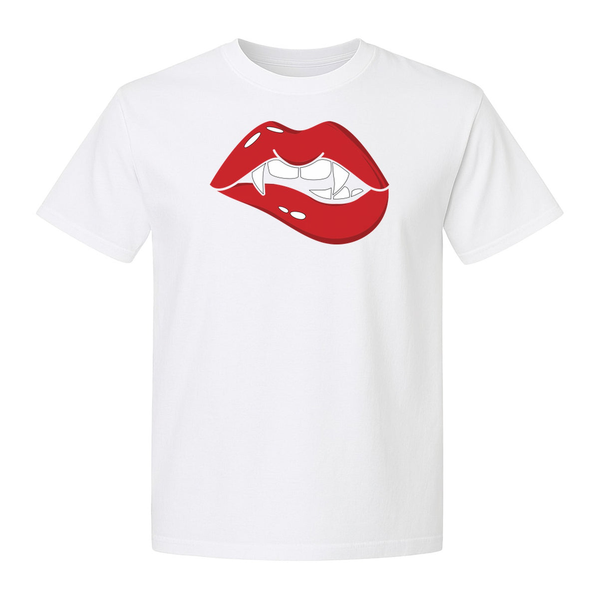Vampire Lips T-Shirt, Spooky Fang Graphic for Halloween Parties and Gothic Style Fans