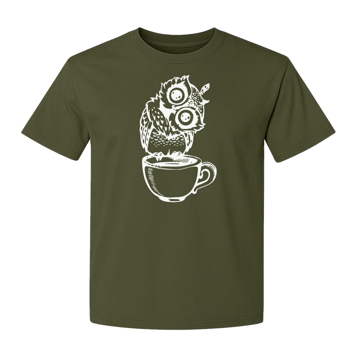 Coffee Owl T-Shirt, Night Shift Study Graphic for Caffeine Lovers, Students and Readers