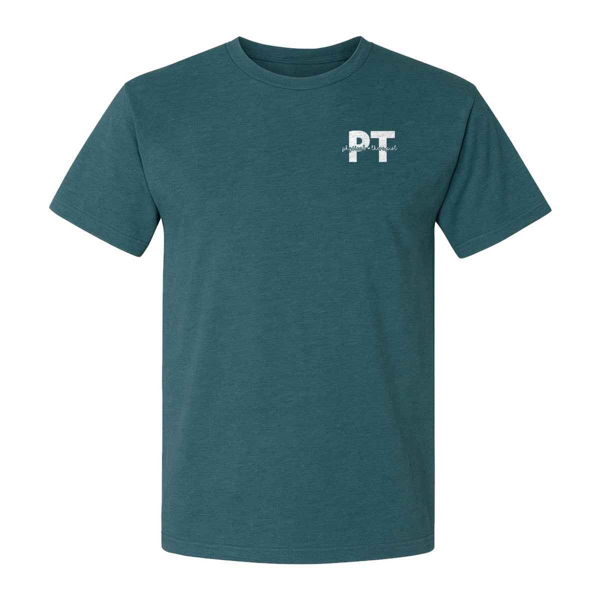 Physical Therapist PT T-Shirt, Small Left Chest Typography for Therapy Professionals