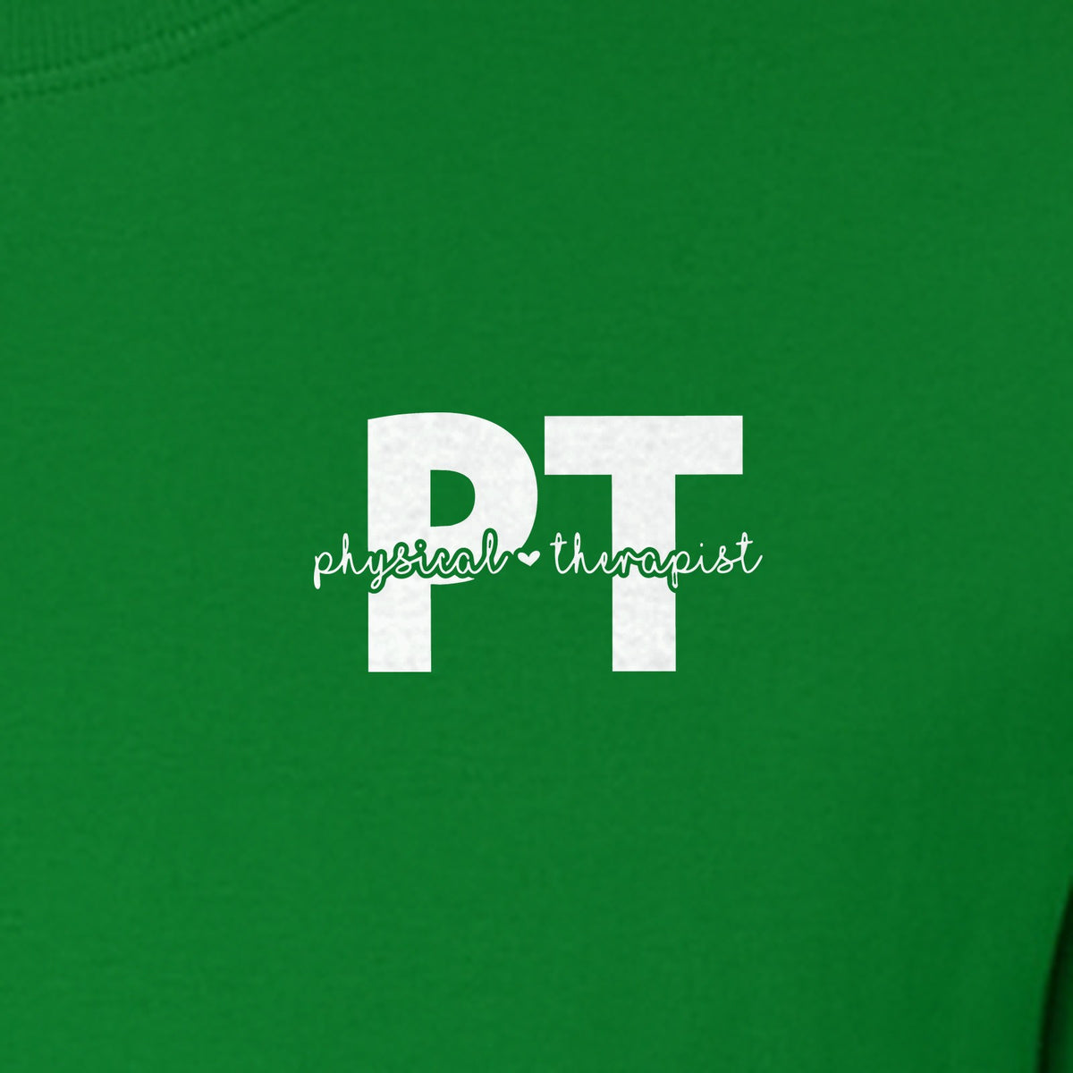 Physical Therapist PT T-Shirt, Small Left Chest Typography for Therapy Professionals