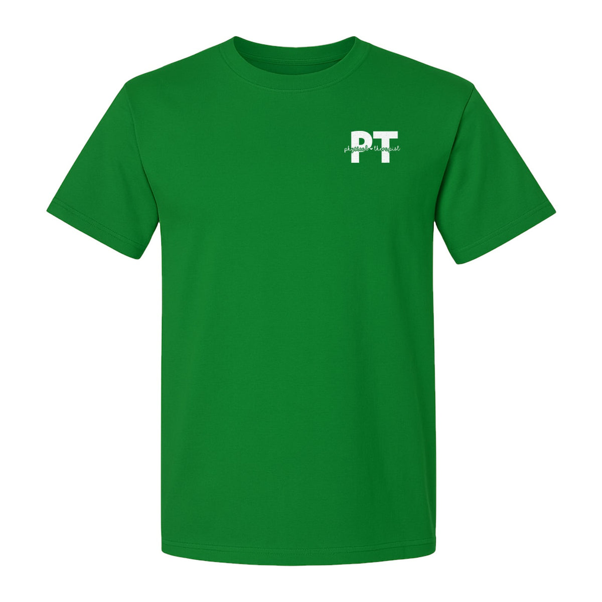 Physical Therapist PT T-Shirt, Small Left Chest Typography for Therapy Professionals