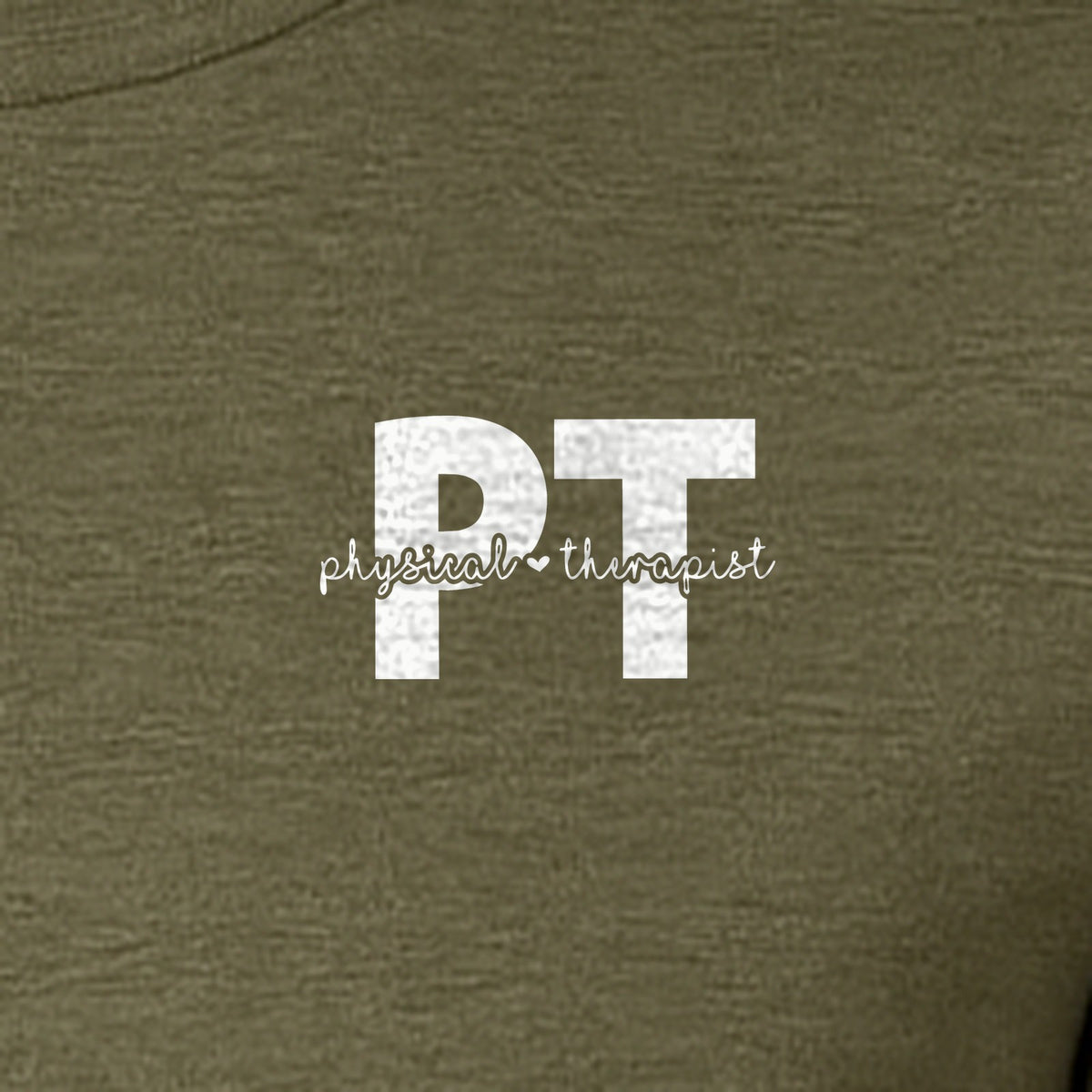Physical Therapist PT T-Shirt, Small Left Chest Typography for Therapy Professionals
