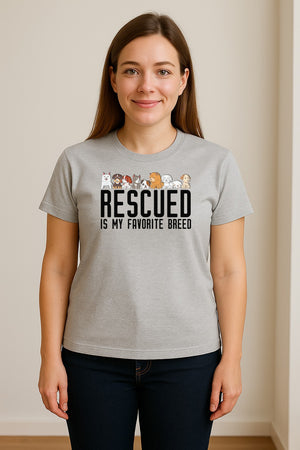 Dog Rescue T-Shirt, Rescued Is My Favorite Breed Graphic for Animal Lovers and Pet Parents