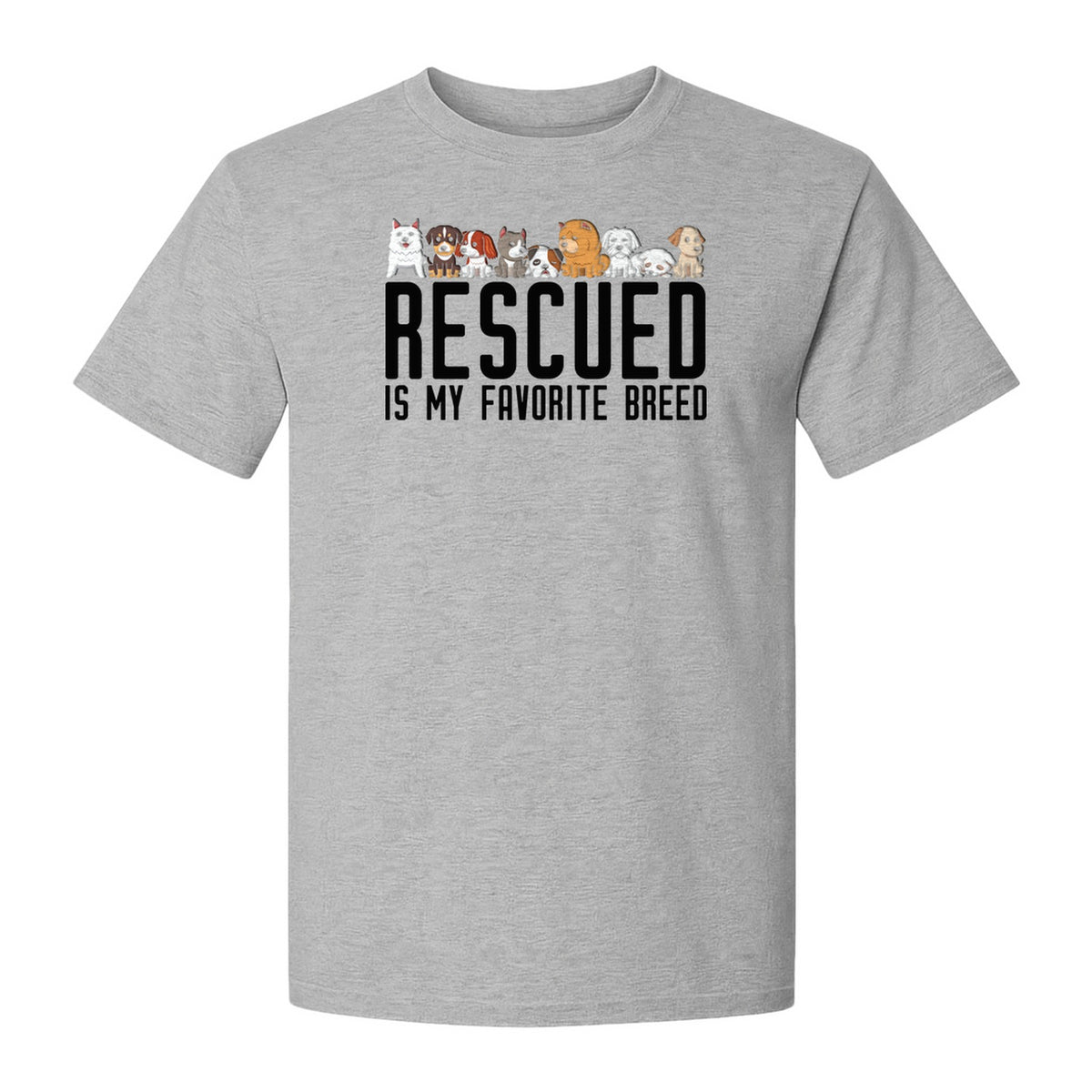 Dog Rescue T-Shirt, Rescued Is My Favorite Breed Graphic for Animal Lovers and Pet Parents