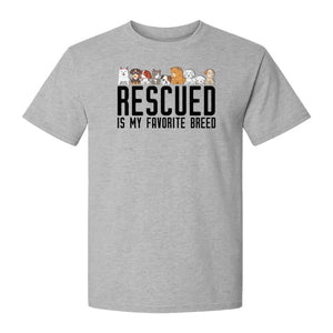 Dog Rescue T-Shirt, Rescued Is My Favorite Breed Graphic for Animal Lovers and Pet Parents