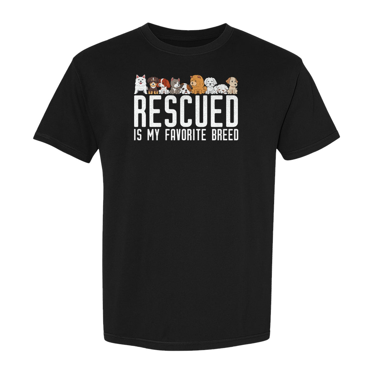 Dog Rescue T-Shirt, Rescued Is My Favorite Breed Graphic for Animal Lovers and Pet Parents