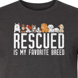 Dog Rescue T-Shirt, Rescued Is My Favorite Breed Graphic for Animal Lovers and Pet Parents