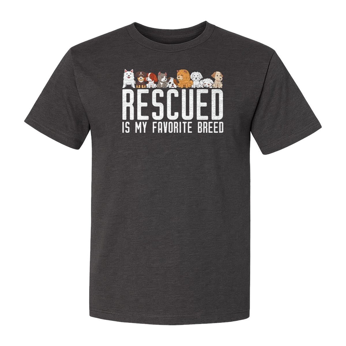 Dog Rescue T-Shirt, Rescued Is My Favorite Breed Graphic for Animal Lovers and Pet Parents