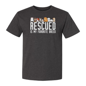 Dog Rescue T-Shirt, Rescued Is My Favorite Breed Graphic for Animal Lovers and Pet Parents