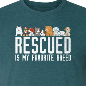 Dog Rescue T-Shirt, Rescued Is My Favorite Breed Graphic for Animal Lovers and Pet Parents