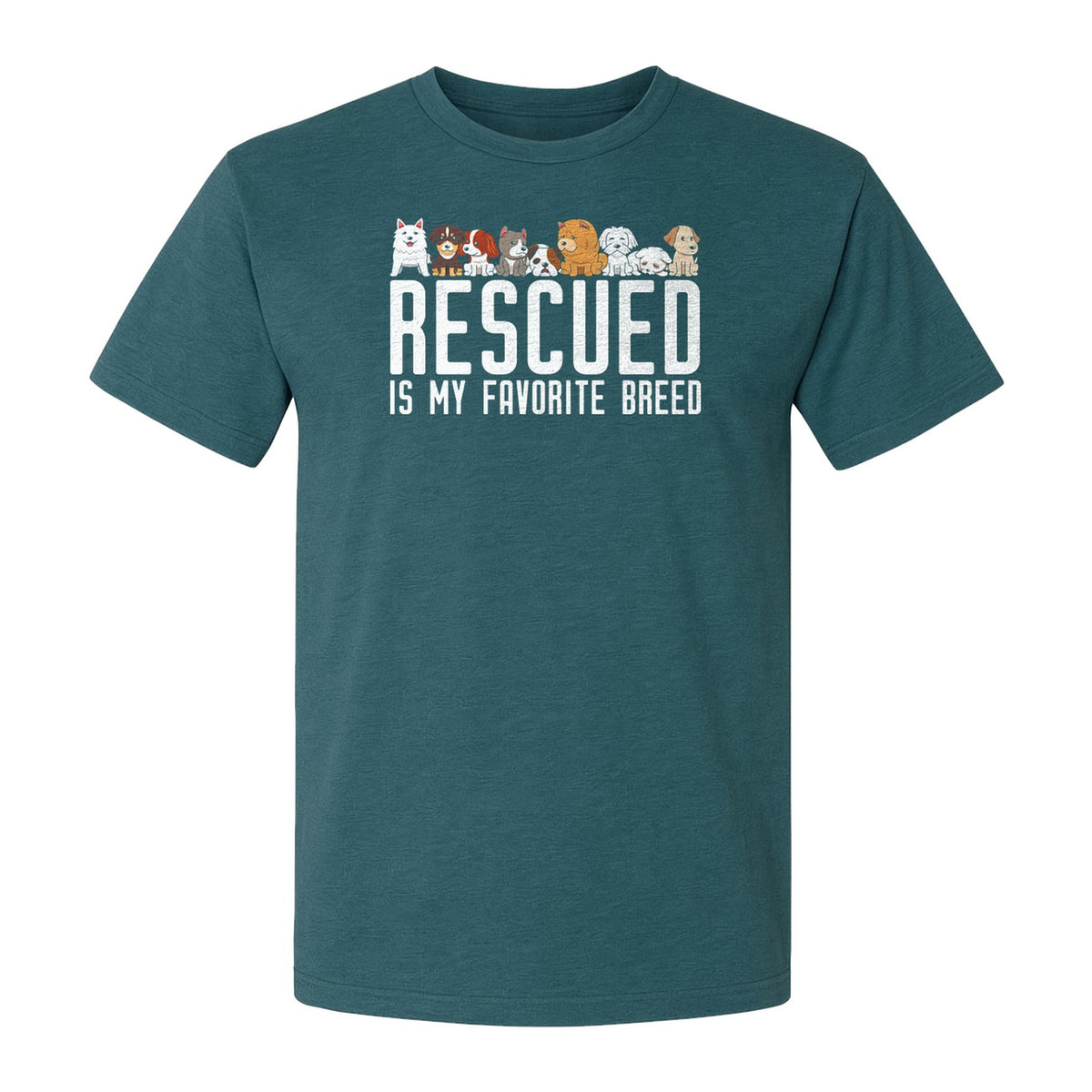 Dog Rescue T-Shirt, Rescued Is My Favorite Breed Graphic for Animal Lovers and Pet Parents