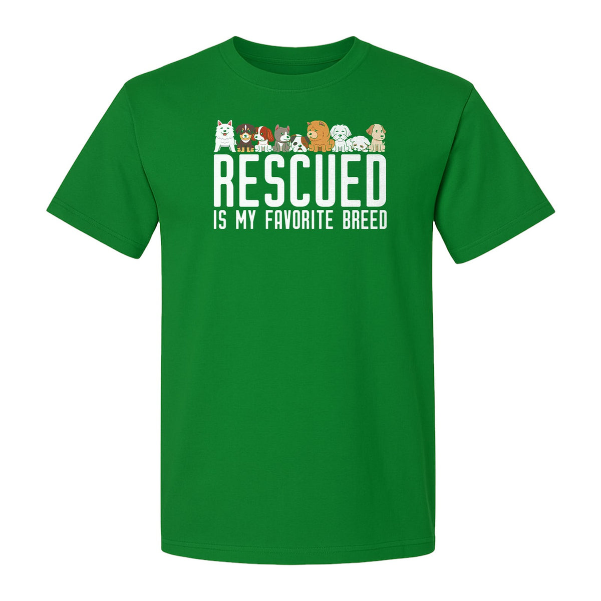 Dog Rescue T-Shirt, Rescued Is My Favorite Breed Graphic for Animal Lovers and Pet Parents